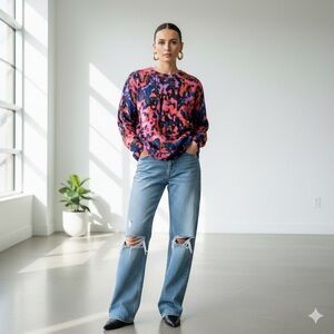 Autumn Cashmere colourful abstract print crewneck sweater - Medium